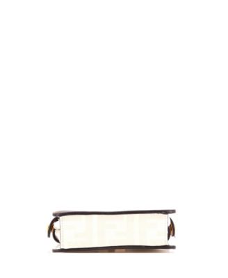 Nano Maxi Handle Peekaboo Bag Zucca Coated Canvas with Inlay Leather