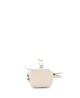 Mini Logo Mon Tresor Bucket Bag Embroidered Canvas