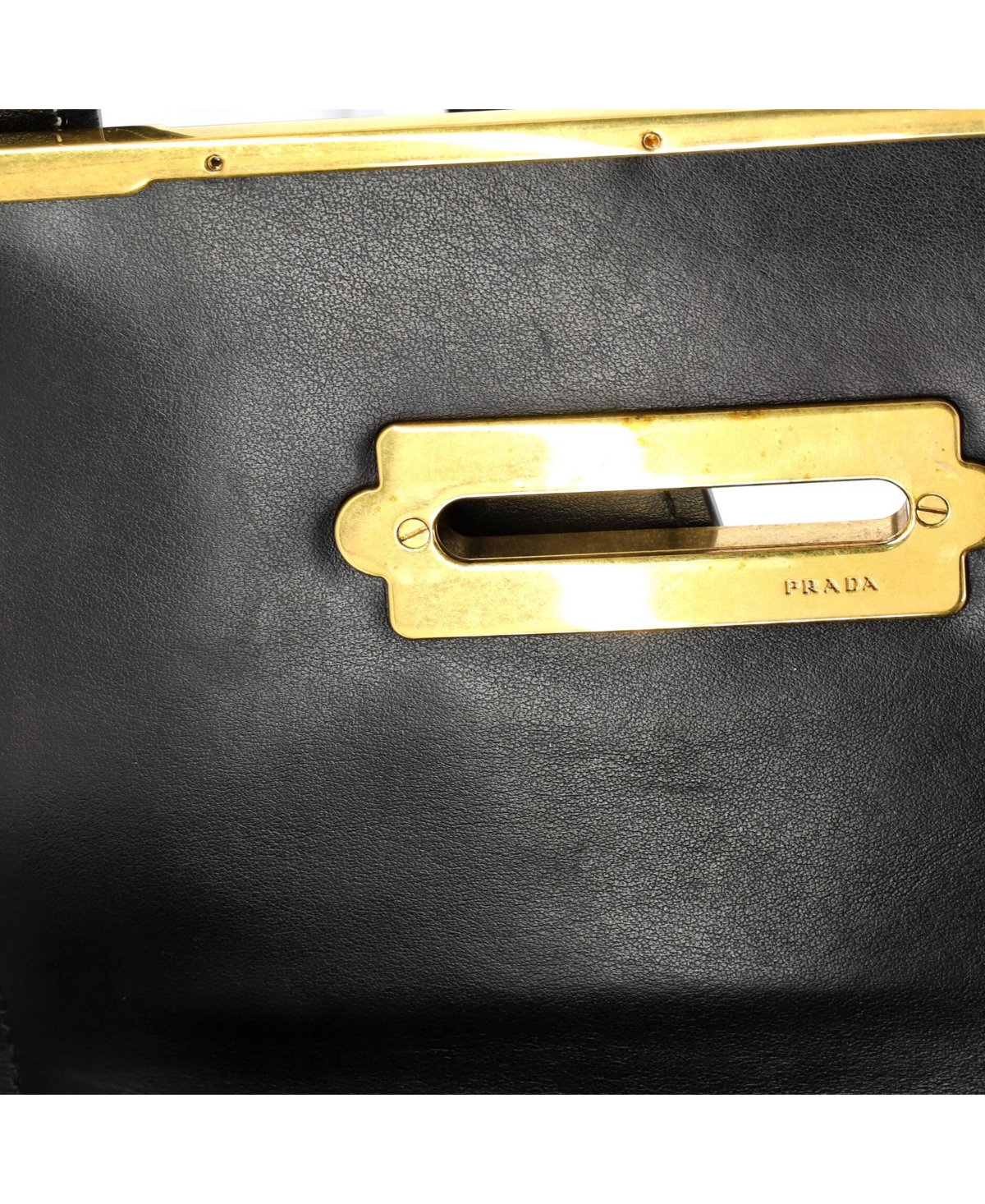 Pre-Owned Prada Small Cahier Crossbody Bag Studded Laser Cut Leather