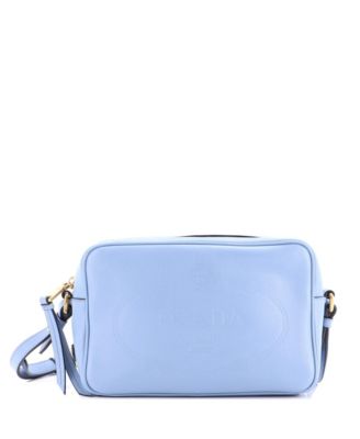 Small Logo Camera Bag Embossed Leather