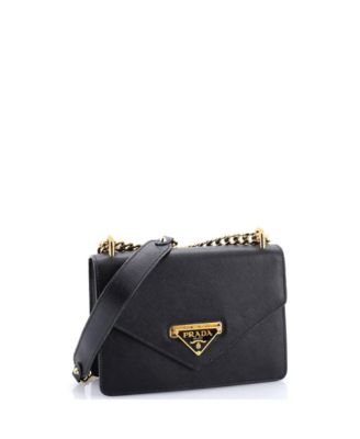 Small Envelope Flap Chain Shoulder bag Saffiano Leather
