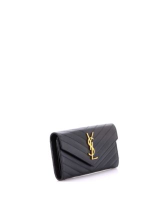 Large Classic Monogram Flap Wallet Matelasse Chevron Leather