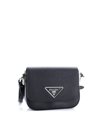 Small Identity Flap Shoulder Bag Saffiano with City Calf