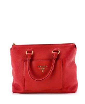 Medium Pocket Convertible Zip Satchel Vitello Daino