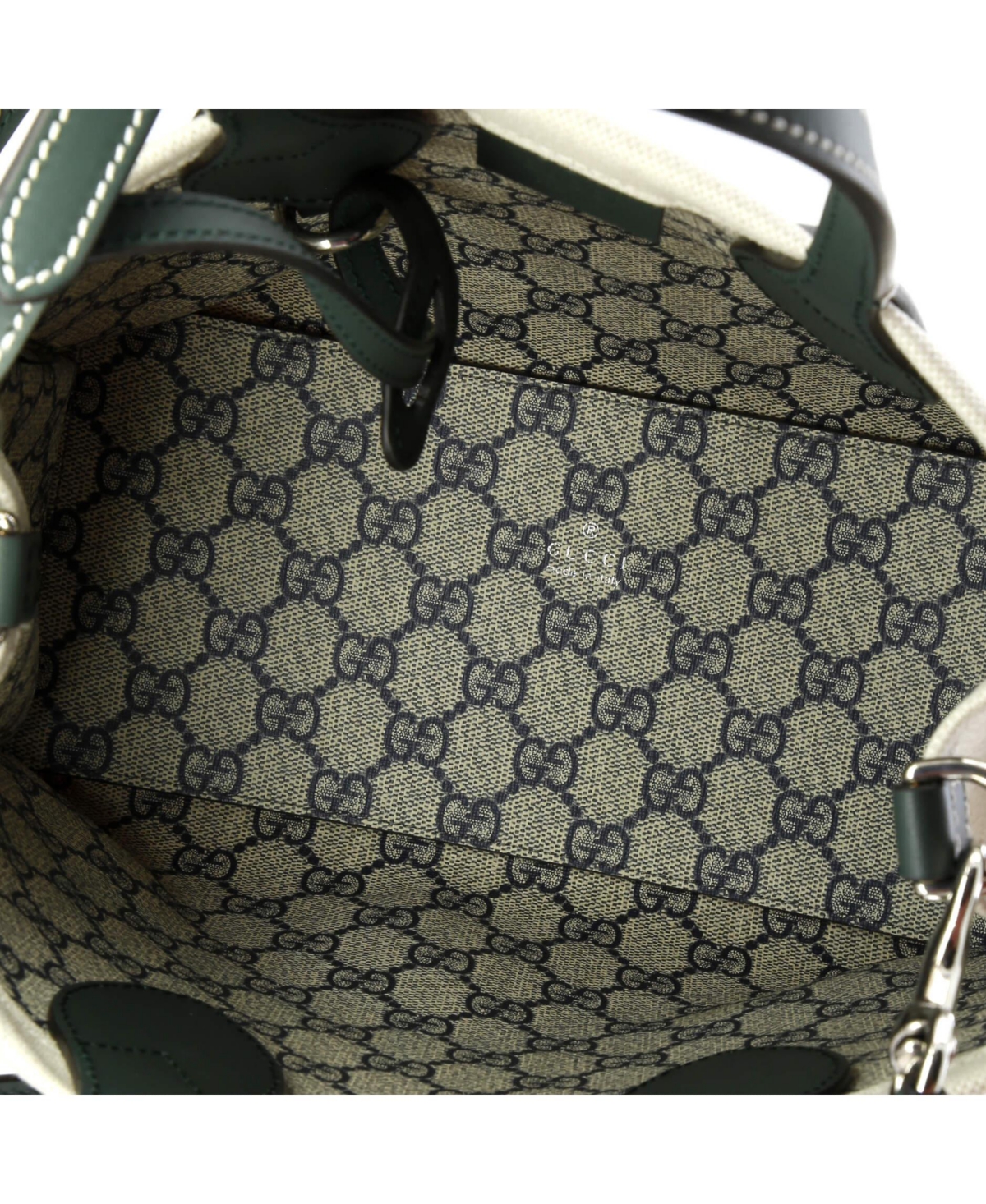 Pre-Owned Gucci Small Logo Shopper Tote Printed Canvas