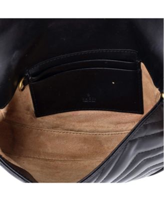 Mini GG Marmont Half Moon Flap Crossbody Bag Matelasse Leather