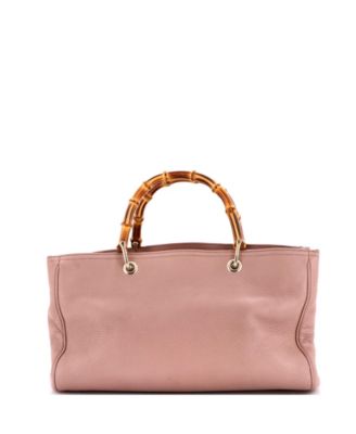 Medium Bamboo Shopper Tote Leather