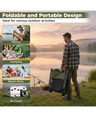 Oversized Foldable Fishing Chair with Detachable Footrest