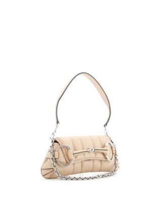 Small Horsebit Chain Shoulder Bag Vertical Quilted Leather