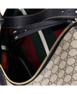 Large Emblem Shoulder Bag GG Coated Canvas with Leather