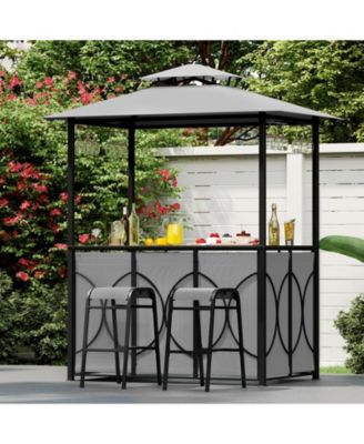 6.5 x 4 x 8 ft Grill Gazebo Set with Bar Table and Stools