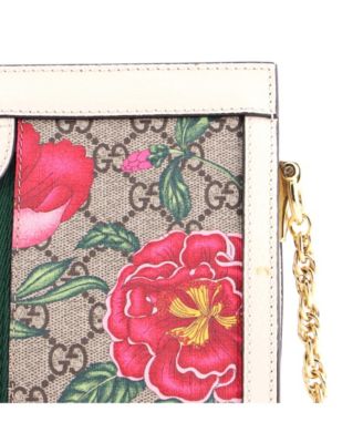Small Ophidia Chain Shoulder Bag Flora GG Coated Canvas