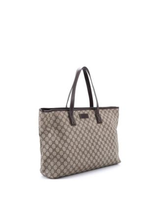 Large Plus Tote GG Coated Canvas with Leather