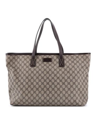 Large Plus Tote GG Coated Canvas with Leather