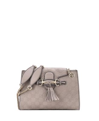 Small Emily Chain Flap Shoulder Bag Guccissima Leather