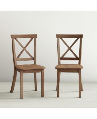 Eastern Tides Coastal Wire-Brushed Wood Three Piece Cross-Back Dining Set