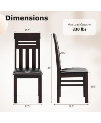Dining Chairs Set of 2 PU Leather Farmhouse Side Chairs for Kitchen Living Room