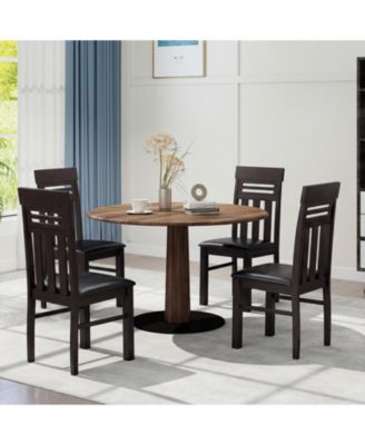 Dining Chairs Set of 4 PU Leather Farmhouse Side Chairs for Kitchen Living Room