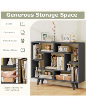 Geometric Storage Bookcase with Shelves and Anti Tipping Kit