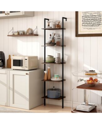 Wall Mounted Ladder Shelf with Anti Tipping Safety Kits