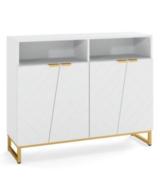 Modern Sideboard Cabinet with Four Doors and Storage Shelves