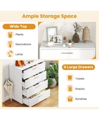 Four Drawer Storage Cabinet with Metal Legs and Safety Design