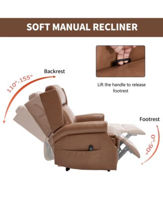 Manual Recliner Chair with Heavy Duty Motion 8 Vibrating Nodes And 3 Massage Modes