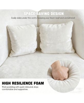 Accent Chair with Butterfly Back, 360° Swivel Vanity Chair, Chenille Makeup Chairs with Sturdy Pyramid Base for Living Room