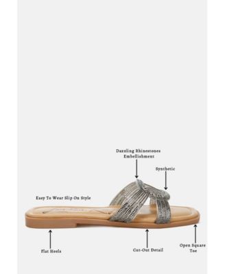 Women's Minople Rhinestones Embellished Flat