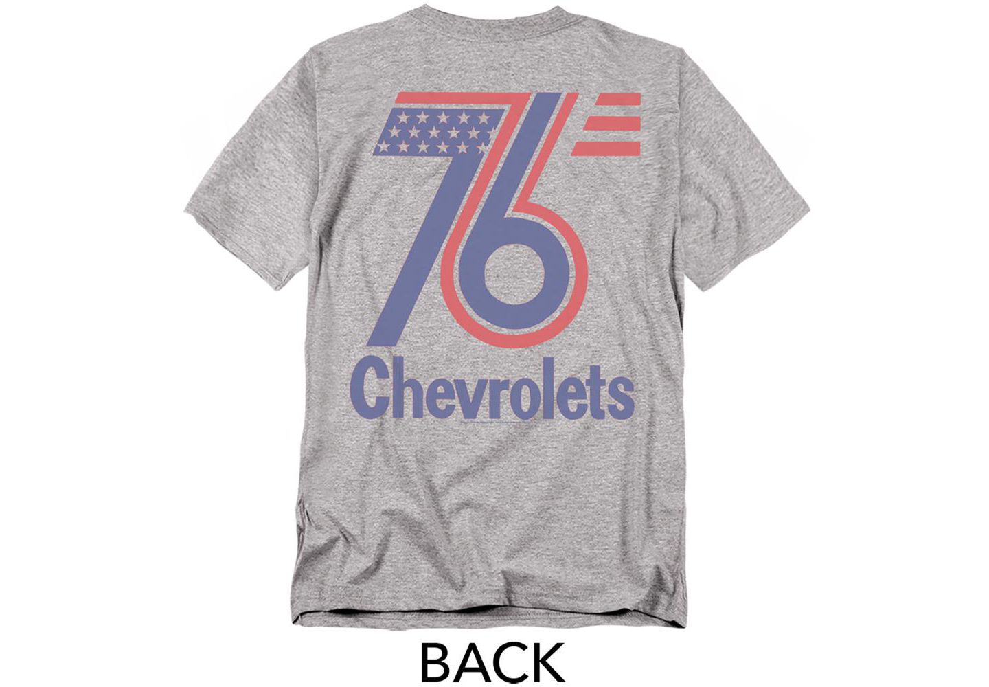 Мужская футболка Corvette Chevrolet 76 Logo Front Back, цвет: Меланжевый — фото 3