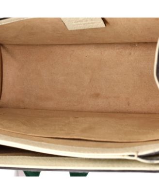 Small Queen Margaret Top Handle Bag GG Coated Canvas with Leather