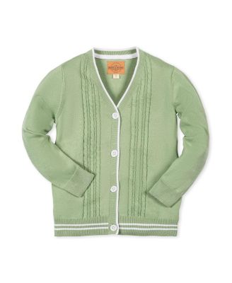 Boys Hope and Henry Organic Cable Cardigan Sweater with Tipping