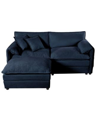 Deep Seat Sectional Sofa Cloud Couch with Ottoman, Modern Chenille Comfy Love Seat Upholstered Modular L Shaped Couch,DIY Combination