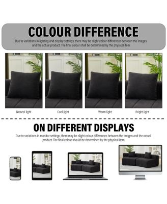 Chenille Curved Sectional Sofa with 8 Pillows, Curved Symmetrical Modular Sofa