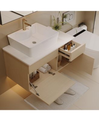 31.5 Inches Floating Single Small Bathroom Vanity with Sink