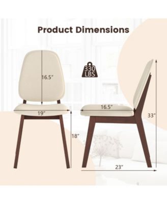 Mid Century Modern Upholstered Wooden Dining Chairs Set