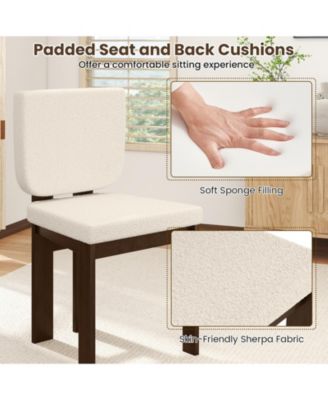 Wooden Dining Chairs Set of Two with Solid Wood Legs