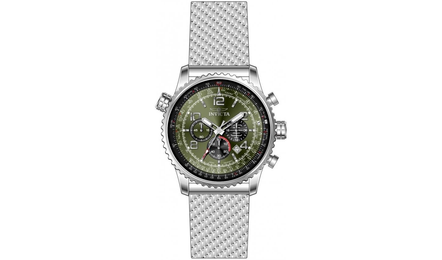 Мужские часы Invicta 49752 Aviator Quartz Chronograph Dial Watch, цвет: Серебряный — фото 2