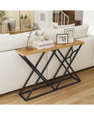 Console Table with Solid Metal Frame and Storage Shelf