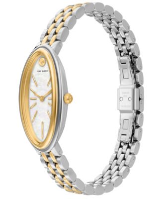 Women's The Oval Elongated Quartz Two-Hand Two-Tone Stainless Steel Watch, 22mm