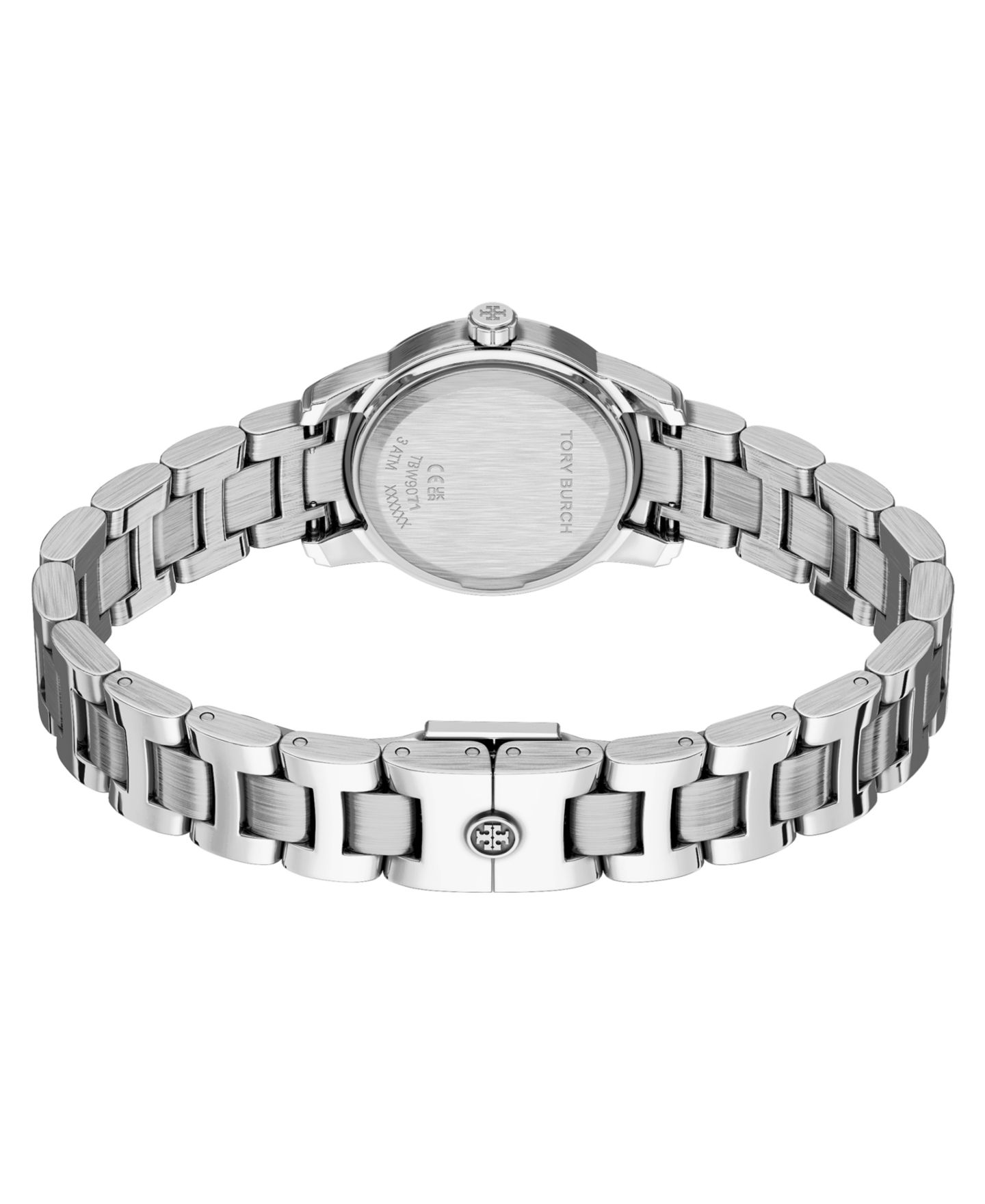 Женские часы Tory Burch The Miller Round Small Quartz Three-Hand Silver Stainless Steel Watch, 28mm — фото 5
