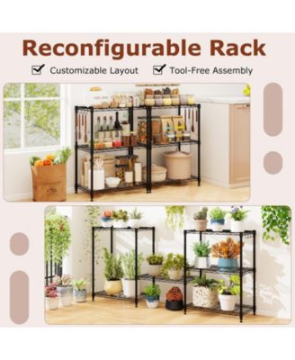 3-Tier Metal Storage Shelving Unit with V-Shaped Wire Rack and  450 LBS Capacity