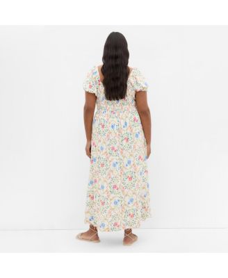 Women's Abbie Short Sleeve Bouquet Print Maxi Dress