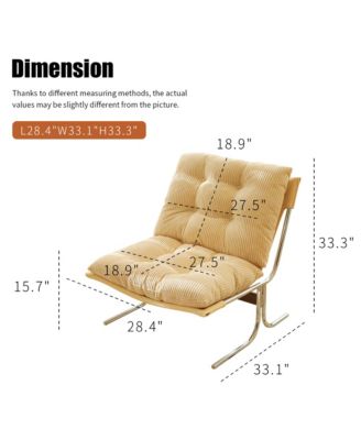 Modern Accent Chair, Upholstered Reading Chair with Metal Chrome Frame, Comfy Living Room Chair for Home Office, Bedroom