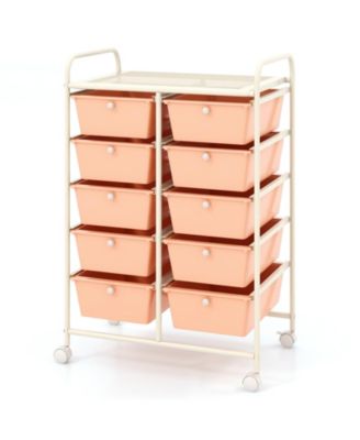 Ten Drawer Rolling Storage Cart Organizer for Home and Office