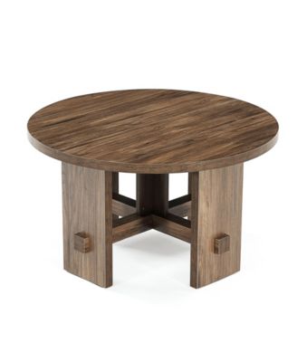 Round Coffee Table with Pedestal, 31.5-Inch Small Circle Center Table