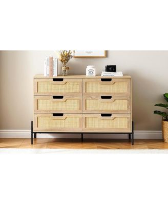 Dresser for Bedroom Spacious Storage Chest Premium Tall Fabric Dresser Easy Assembly Hallway Oak