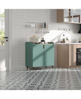 Liquor Cabinet with Wine Racks and Buffet Sideboard, Modern Coffee Bar Cabinet with Fluted Texture and Storage Drawers