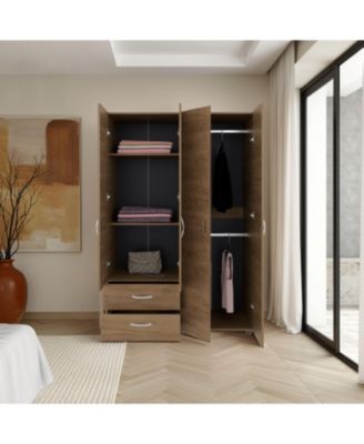 Rye Armoire, 4 Doors, 2 Drawers, 3 Shelves