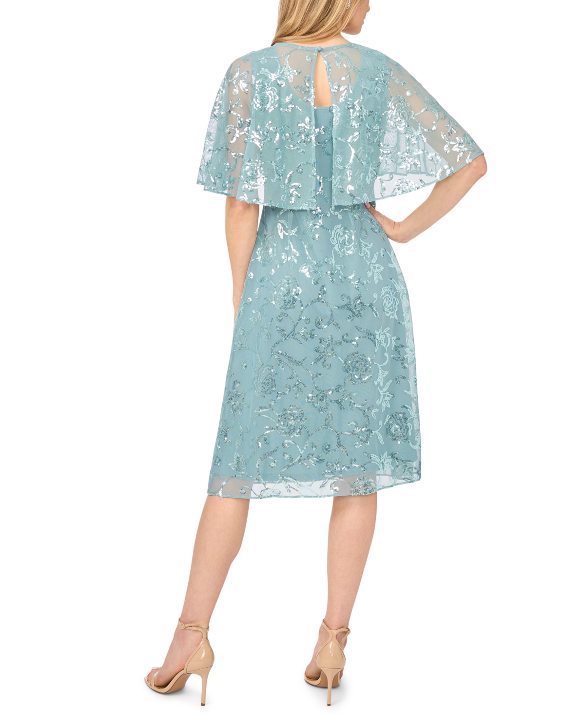 Msk Petite Short-Sleeve Crewneck Midi Dress